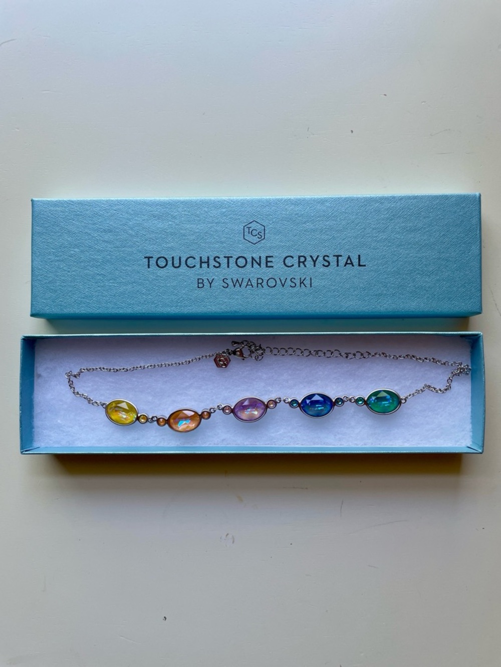 Touchstone Crystal by Swarovski Multicolor Oval Crystal Necklace